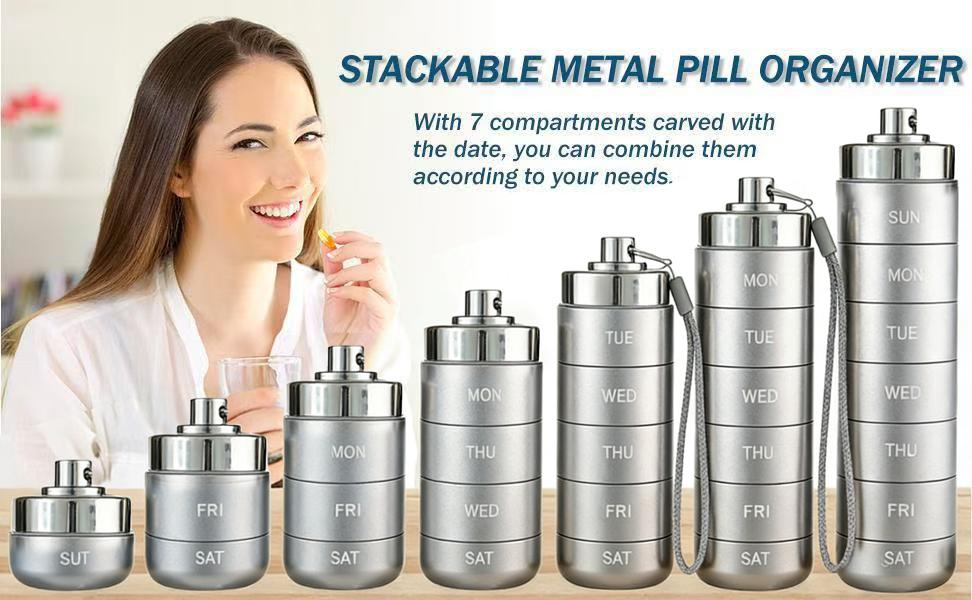 🚀 LIMITED OFFER 50% OFF – Shop Now! 🧳💊Metal Travel Pill Organizer